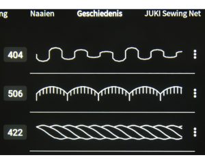 Juki HZL-UX8 laatst gekozen steken opslaan