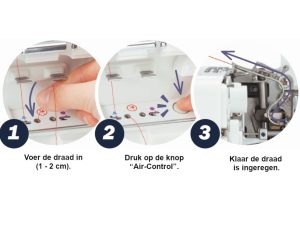 MO-2500 Met 1 druk op de air-control knop uw draad inrijgen