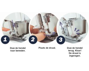 In drie eenvoudige stappen de naald inrijgen